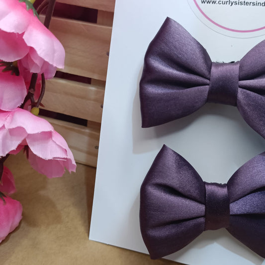 Baby Bow Clips - Blueberry