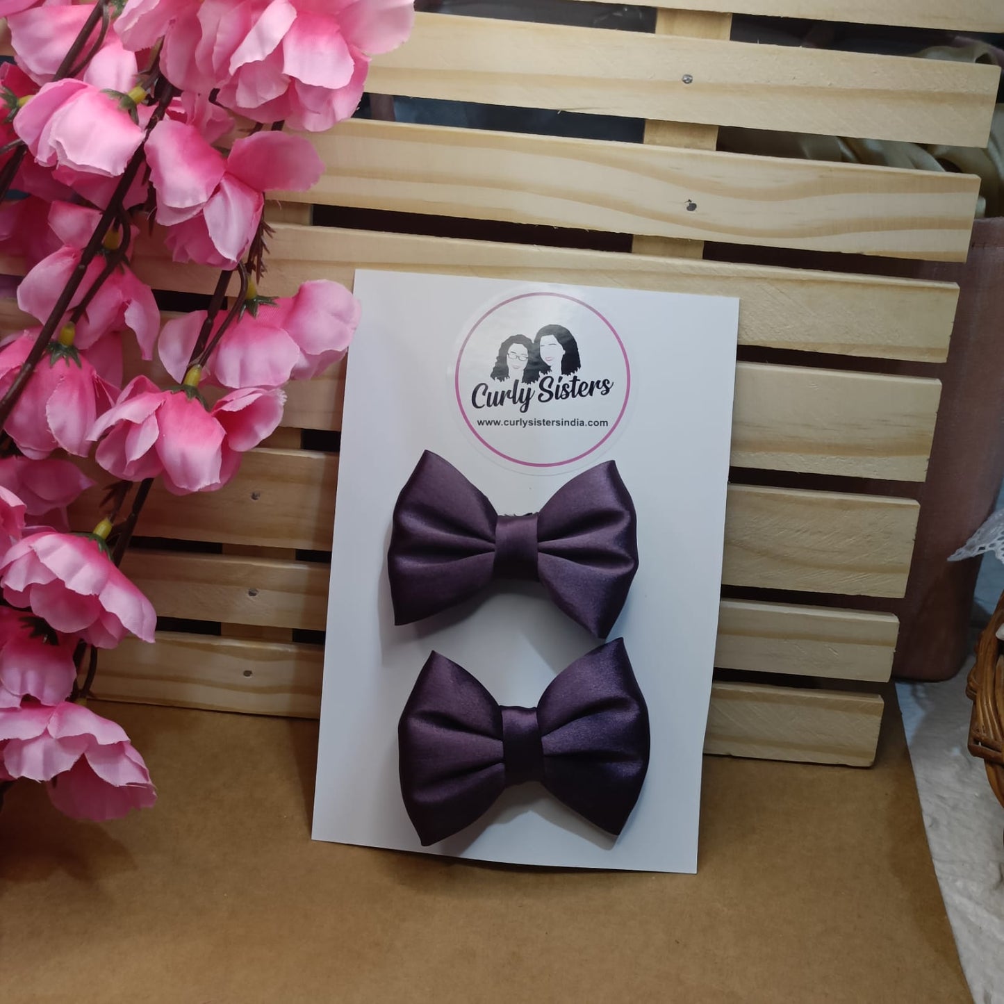 Baby Bow Clips - Blueberry