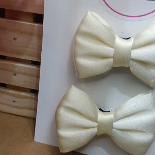 Baby Bow Clips - Cream