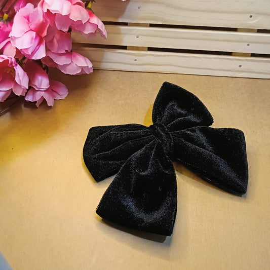 Gaia Dual Velvet Bow - Black