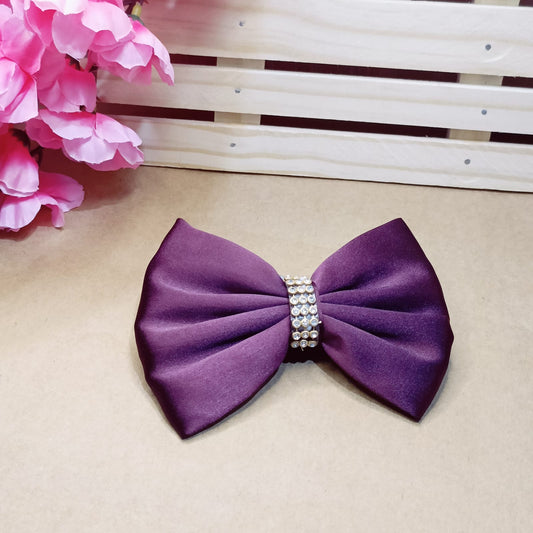 Victoria Crystal Satin Bow - Wine