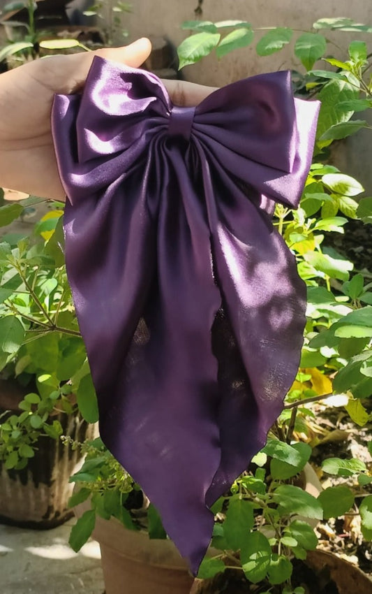 Kheya Purple Satin Tail Bow