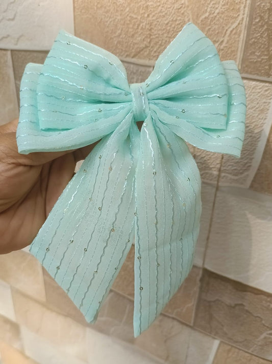 Miraya Sequin Bow - Mint