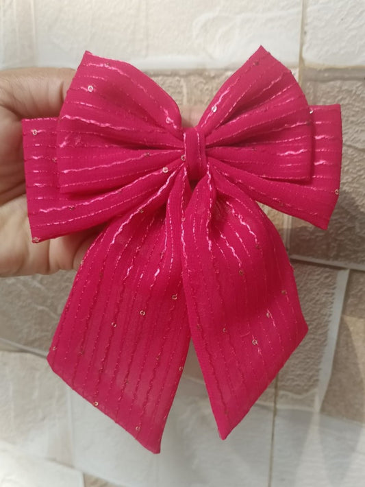 Miraya Sequin Bow - Fuschia Pink