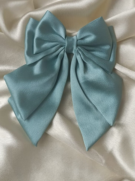 Fannie Dual Satin Bow - Sap Green