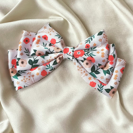 Peony Printed Bow - Wildflower