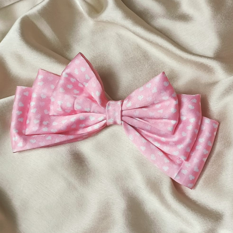 Peony Printed Bow - Little Hearts