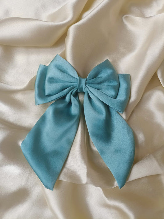 Shreeya Satin Dual Bow - Green