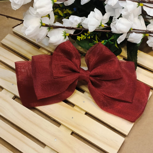 Olgaa Bow - Deep Red Organza