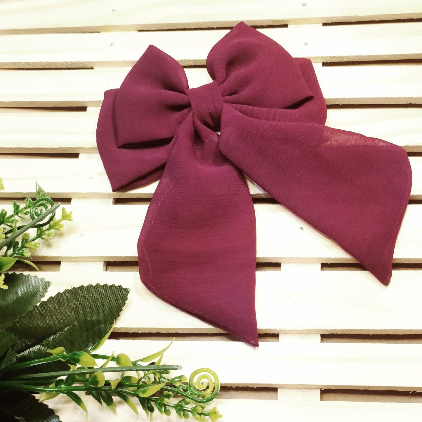 Janya Dual Bow - Wine Georgette