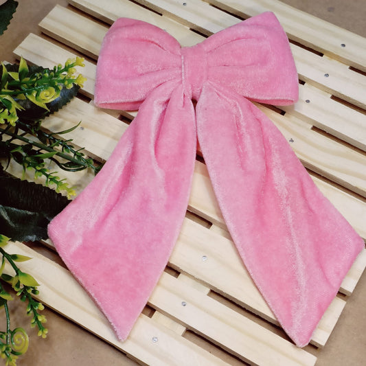 Noora Big Velvet Bow - Pink