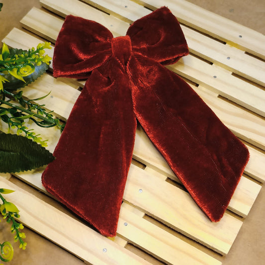 Noora Big Velvet Bow - Red