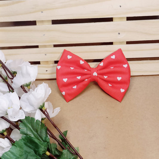 Cotton Printed Bow - Hearts