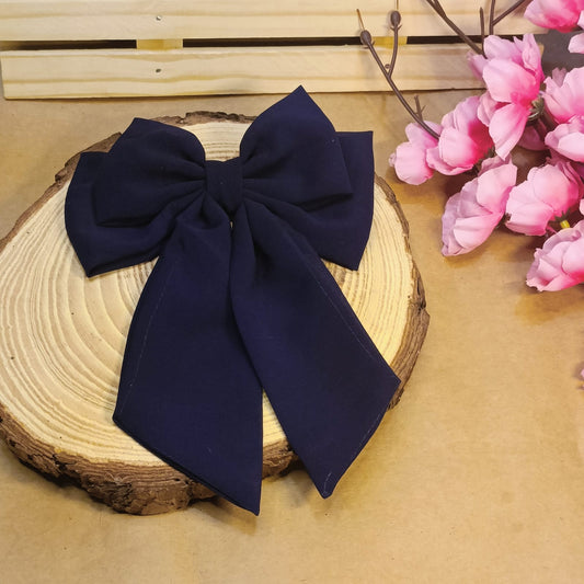 Janya Dual Bow - Deep Navy Georgette