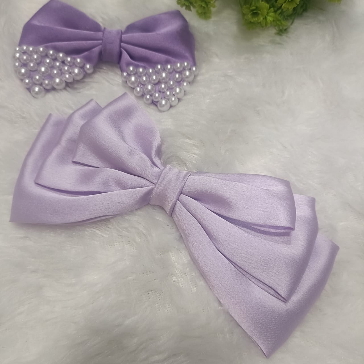 Valentine's Special - Lavender bows - set of 2 pieces