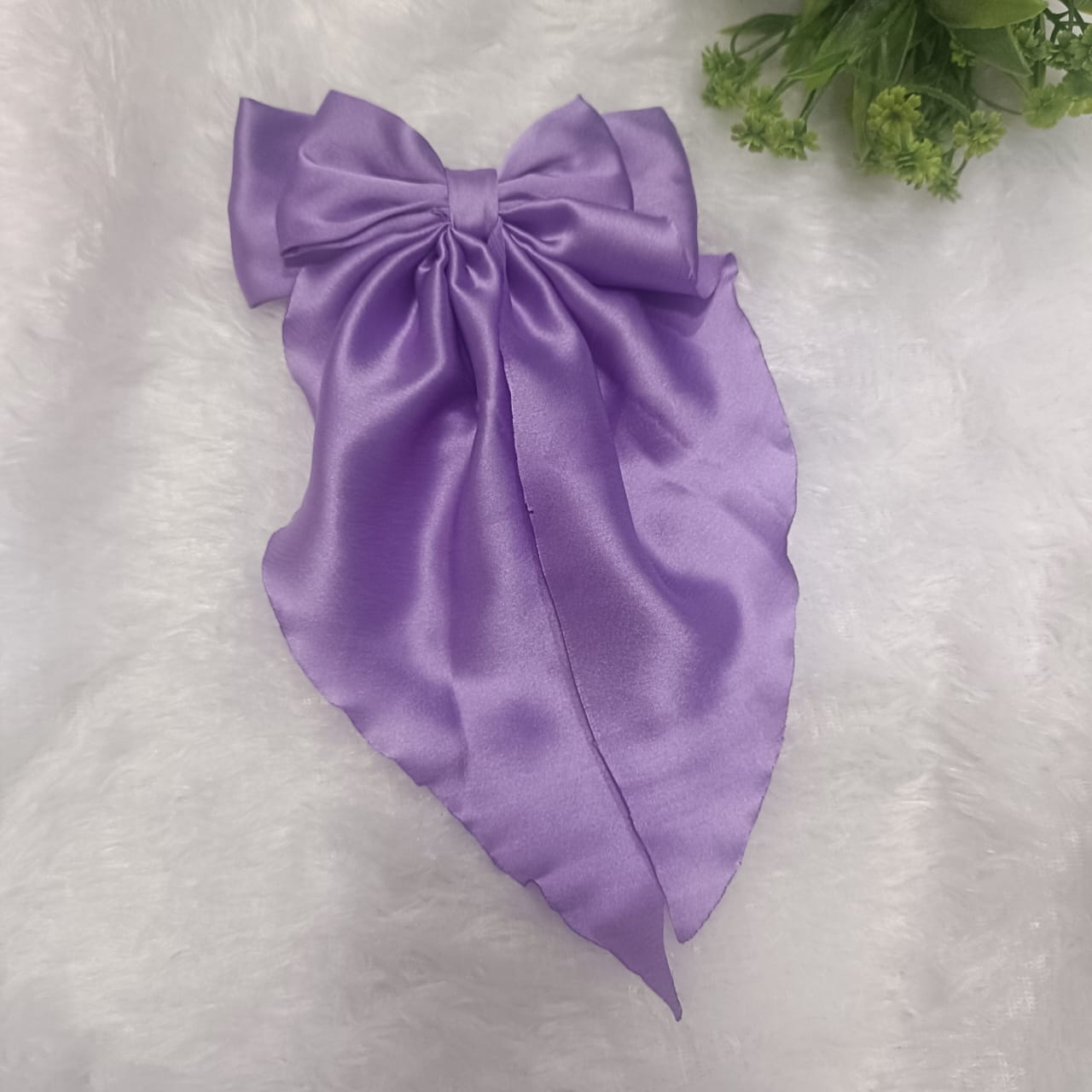 Kheya Purple Satin Tail Bow