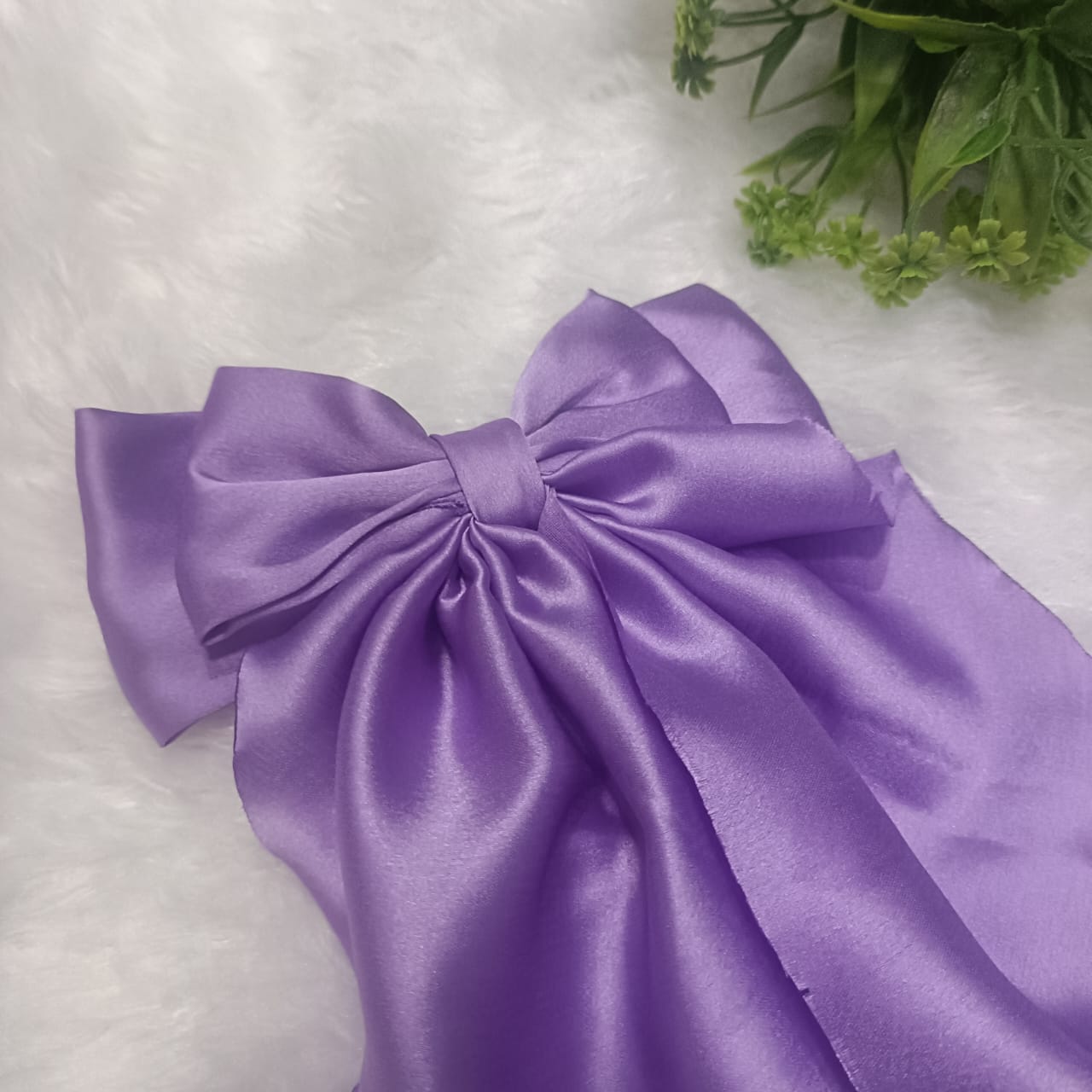 Kheya Purple Satin Tail Bow